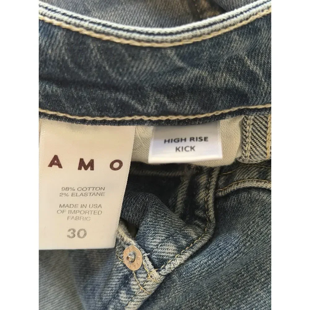 AMO High Rise Kick Straight Leg Denim Jeans $294